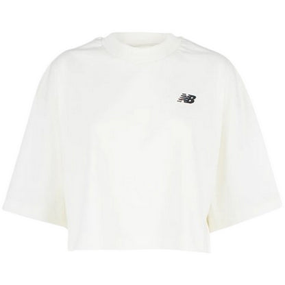 T-shirt Donna New Balance - Reimagined Oversized Waist T-Shirt - Bianco