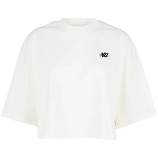T-shirt Donna New Balance - Reimagined Oversized Waist T-Shirt - Bianco