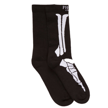 Calze Uomo Phobia - Black Socks With White Bones - Nero