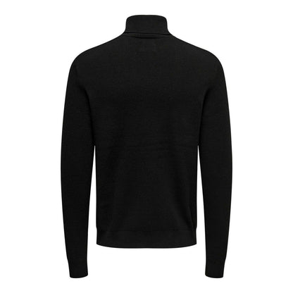 Maglioni Uomo Only & Sons - Onsphil Reg 12 Struc Roll Neck Knit Noos - Nero