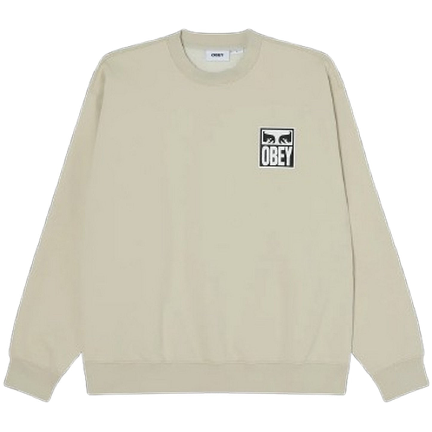 Felpe senza cappuccio Uomo Obey - Obey Eyes Icon Crew Premium Fleece - Beige
