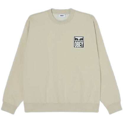 Felpe senza cappuccio Uomo Obey - Obey Eyes Icon Crew Premium Fleece - Beige