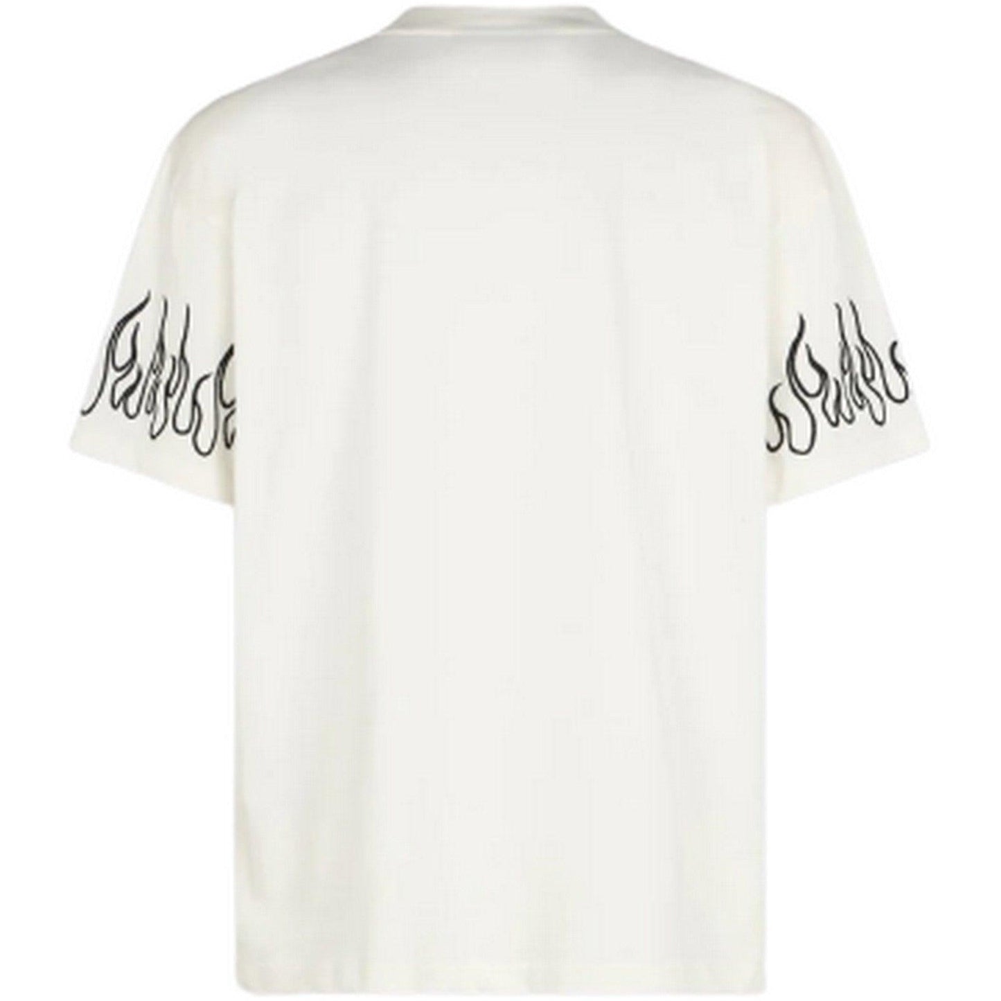 T-shirt Uomo Vision of Super - White T-Shirt With Black Flames - Bianco