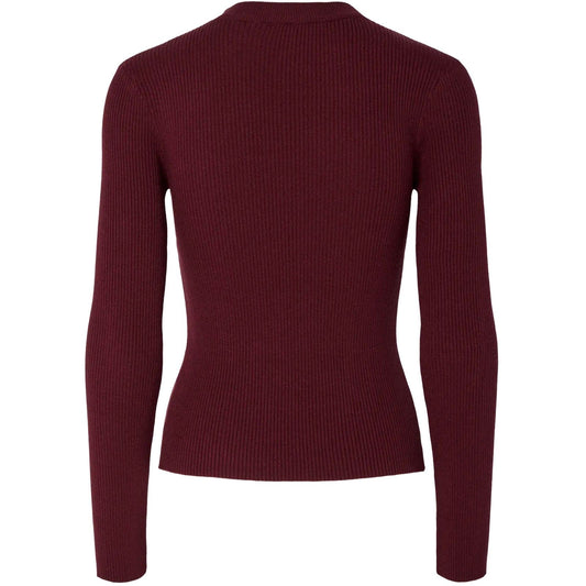Maglie Donna Pieces - Pcmira New Ls O-Neck Knit Noos Bc - Bordeaux