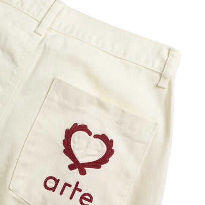 Pantaloni Uomo Arte Antwerp - Back Pocket Embroidery - Panna