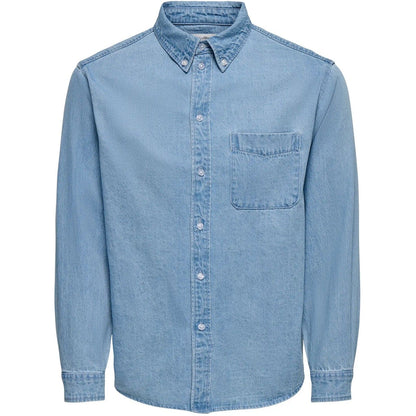 Camicie casual Uomo Only & Sons - Onsorson Regular Yfm Dnm Shirt Noos - Blu
