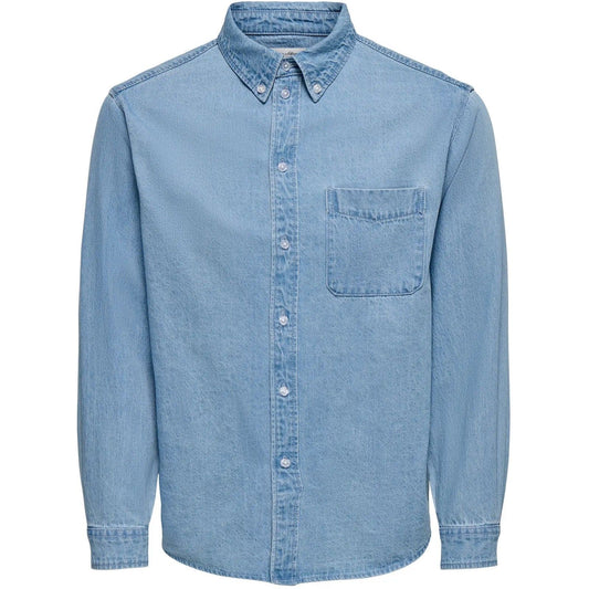 Camicie casual Uomo Only & Sons - Onsorson Regular Yfm Dnm Shirt Noos - Blu