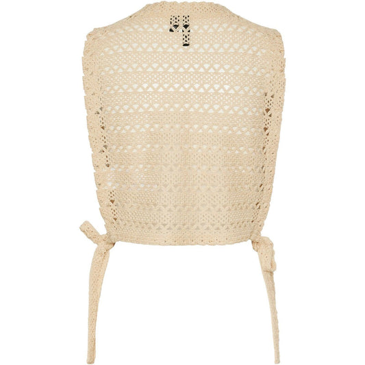 Canotte e top Donna Pieces - Pcalbi Sl Crochet Cover Up Top - Bianco
