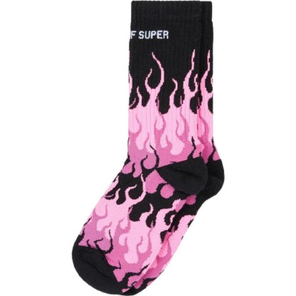 Calze Uomo Vision of Super - Socks With Flames And Logo - Viola