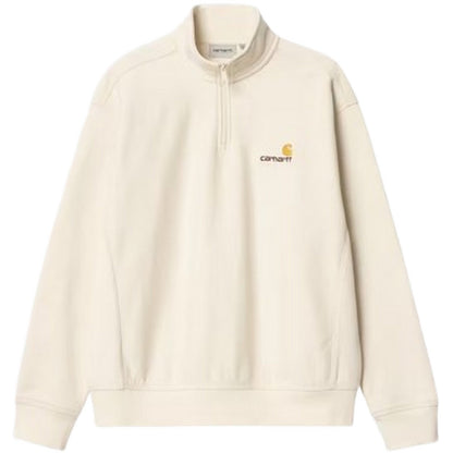 Felpe senza cappuccio Uomo Carhartt Wip - Half Zip American Script Sweat - Bianco