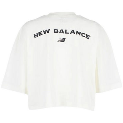 T-shirt Donna New Balance - Reimagined Oversized Waist T-Shirt - Bianco