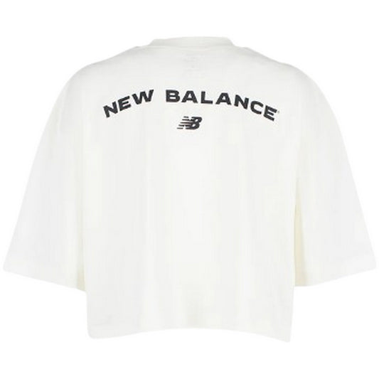 T-shirt Donna New Balance - Reimagined Oversized Waist T-Shirt - Bianco