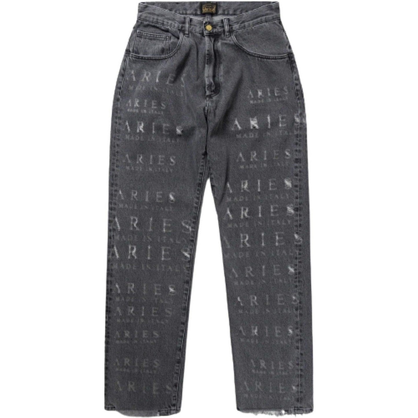 Jeans Uomo Aries - Destroyed Batten Jean - Nero