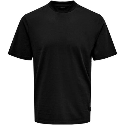 T-shirt Uomo Only & Sons - Onsotis Reg Mock Neck Tee - Nero