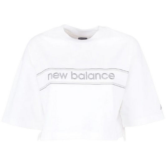 T-shirt Unisex New Balance - Athletics Linear Logo T-Shirt - Bianco