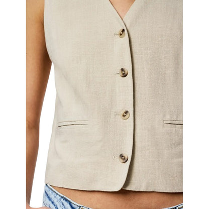 Gilet Donna Pieces - Pcvinsty Short Vest - Grigio