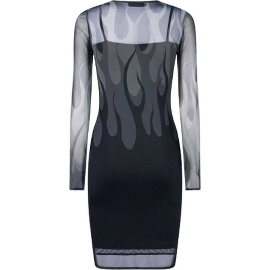 Vestiti casual Donna Vision of Super - Black Dress With Black Flames - Nero