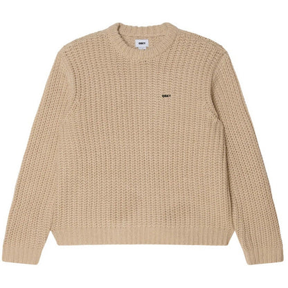 Maglioni Uomo Obey - Obey Bold Chunky Sweater - Vaniglia