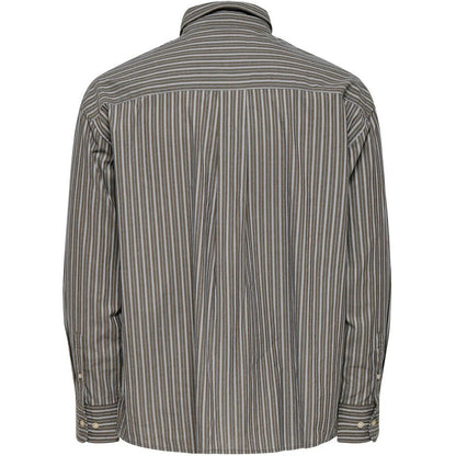 Camicie casual Uomo Only & Sons - Onsthompson Stripe Loose Shirt Noos - Marrone