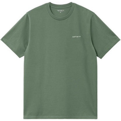 T-shirt Uomo Carhartt Wip - S/S Script Embroidery T-Shirt - Verde