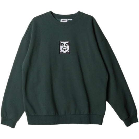 Felpe senza cappuccio Unisex Obey - Icon Extra Heavy Crew Ii Fleece - Verde