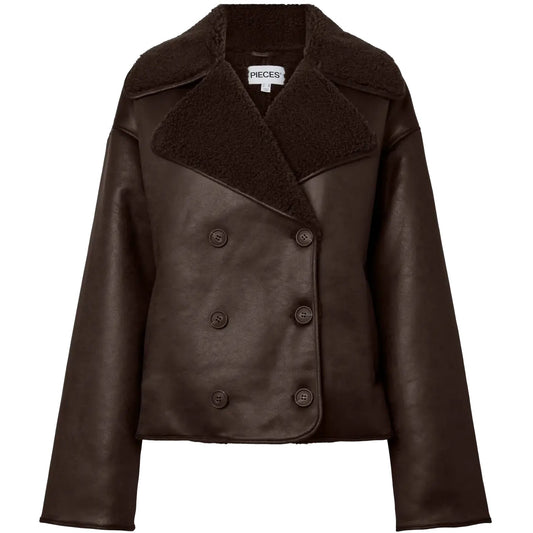 Giacche Donna Pieces - Pcapril Teddy Jacket - Marrone