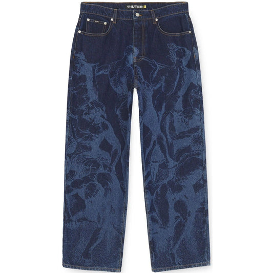 Pantaloni Uomo Iuter - Battle Laser Baggy Denim Pants - Blu