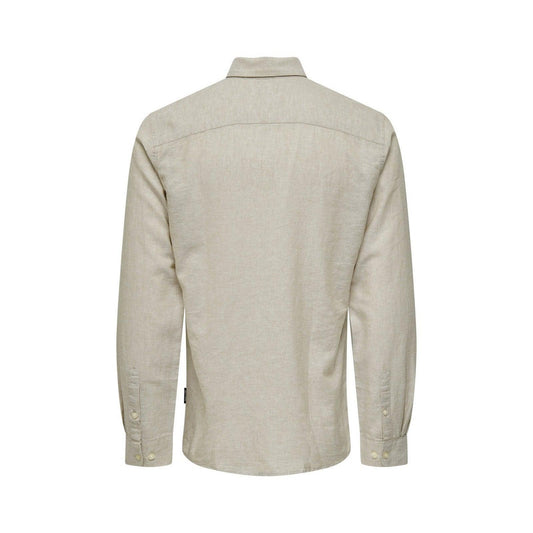 Chemises décontractées pour hommes Only & Sons - Onscaiden Life Ls Solid Linen Shirt Noos - Beige