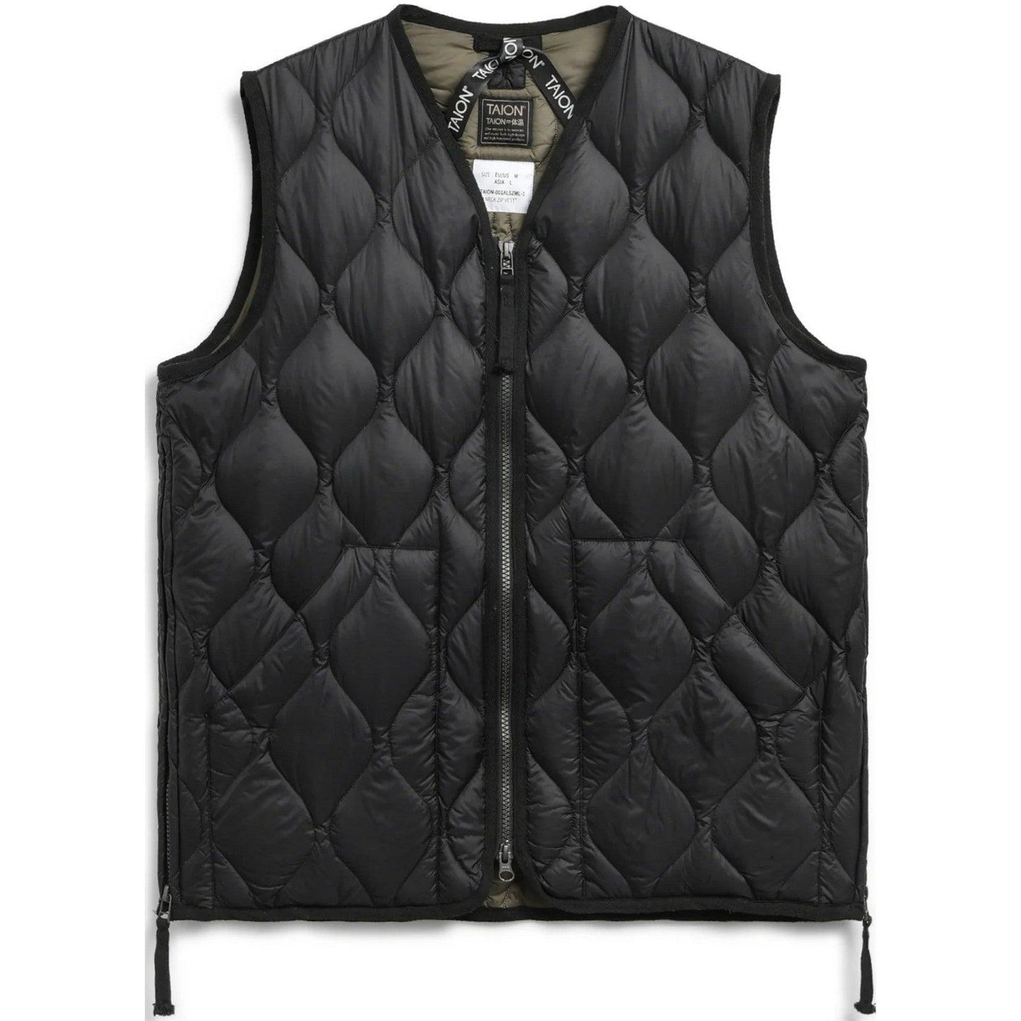 Gilet Unisex Taion - Military V Neck W-Zip Down Vest - Nero