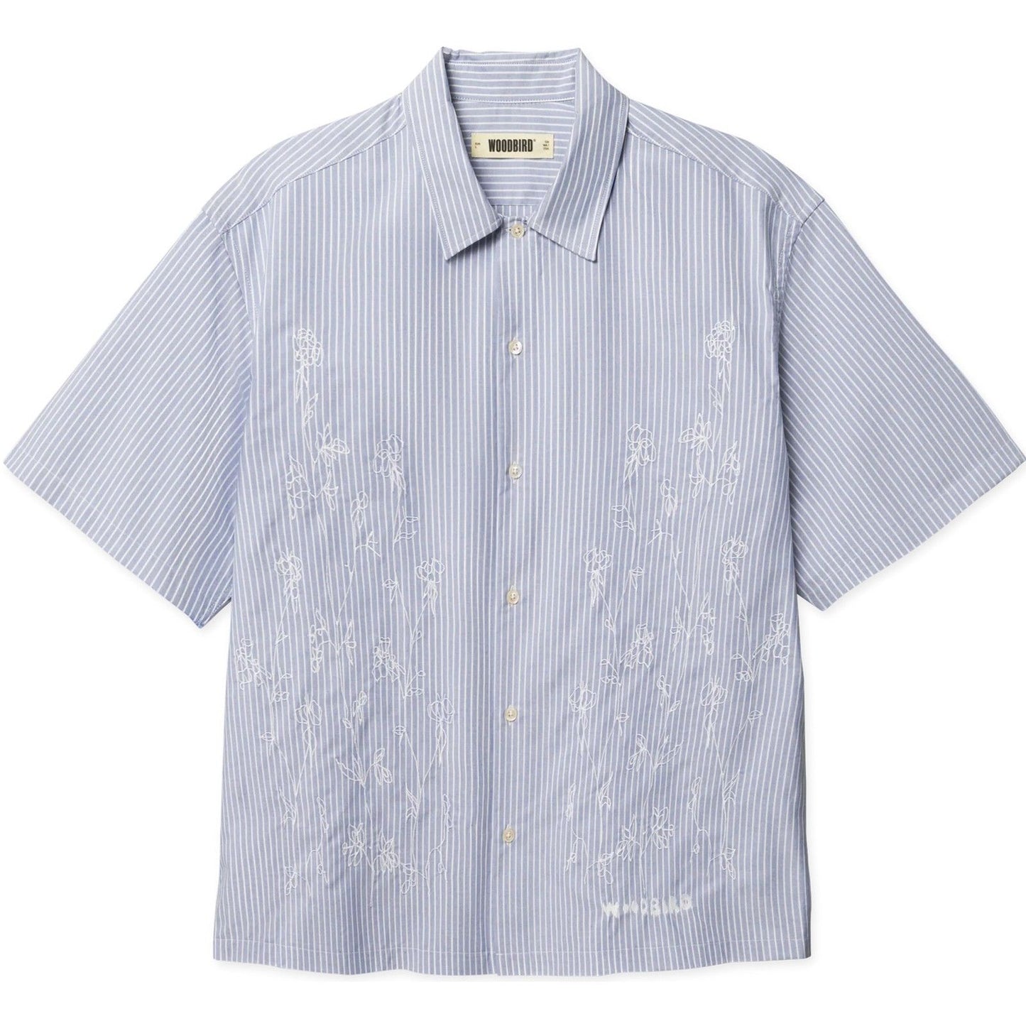 Camicie casual Uomo Woodbird - Wbwang Ox Flower Shirt - Blu