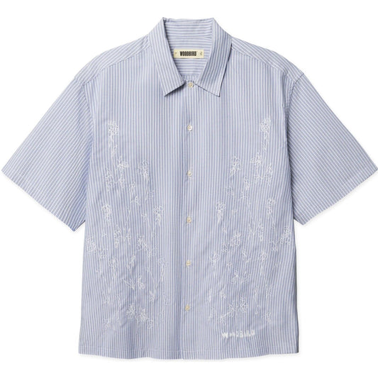 Camicie casual Uomo Woodbird - Wbwang Ox Flower Shirt - Blu