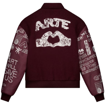 Giacche Uomo Arte Antwerp - Art Saves College Jacket - Bordeaux