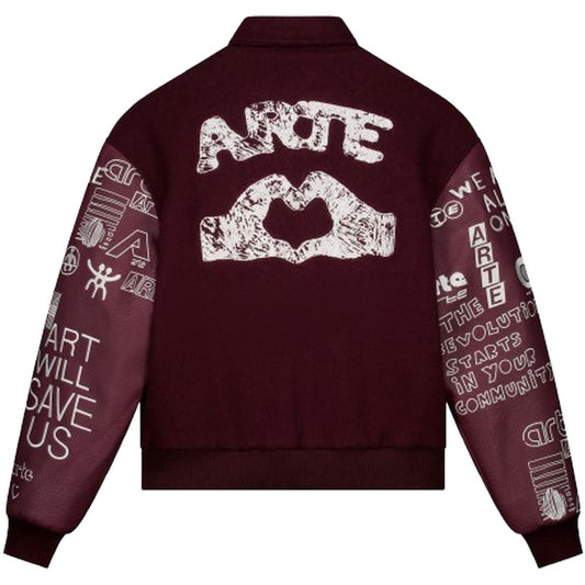 Giacche Uomo Arte Antwerp - Art Saves College Jacket - Bordeaux