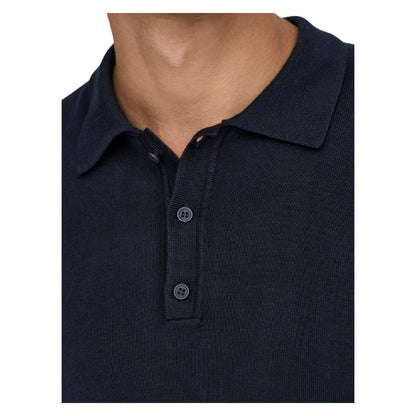 Maglie Uomo Only & Sons - Onswyler Life Reg 14 Ls Polo Knit - Blu