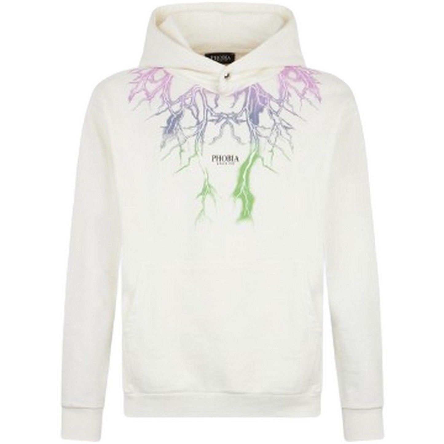 Felpe con cappuccio Uomo Phobia - White Hoodie With Bicolor Lghtning Print - Bianco