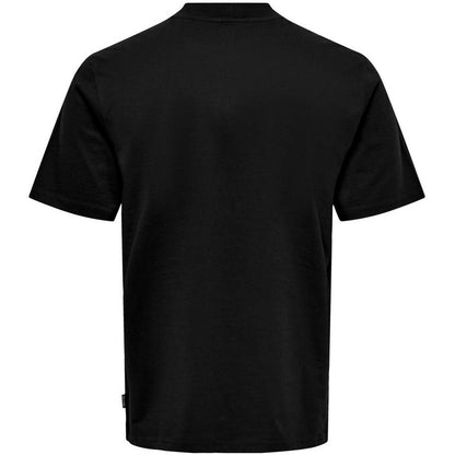 T-shirt Uomo Only & Sons - Onsotis Reg Mock Neck Tee - Nero