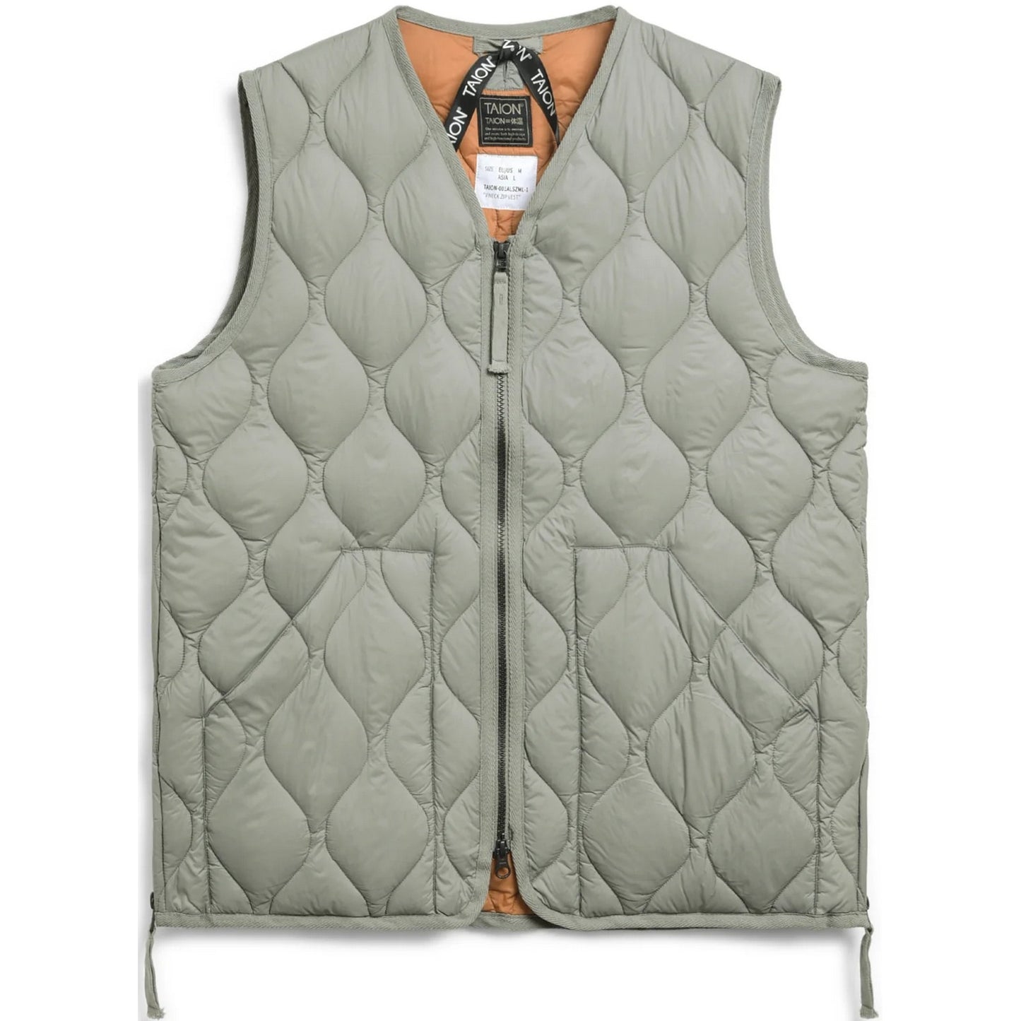 Gilet Unisex Taion - Military V Neck W-Zip Down Vest - Verde