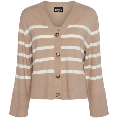 Cardigan Donna Pieces - Pcsia Ls Cardigan Noos Bc - Marrone