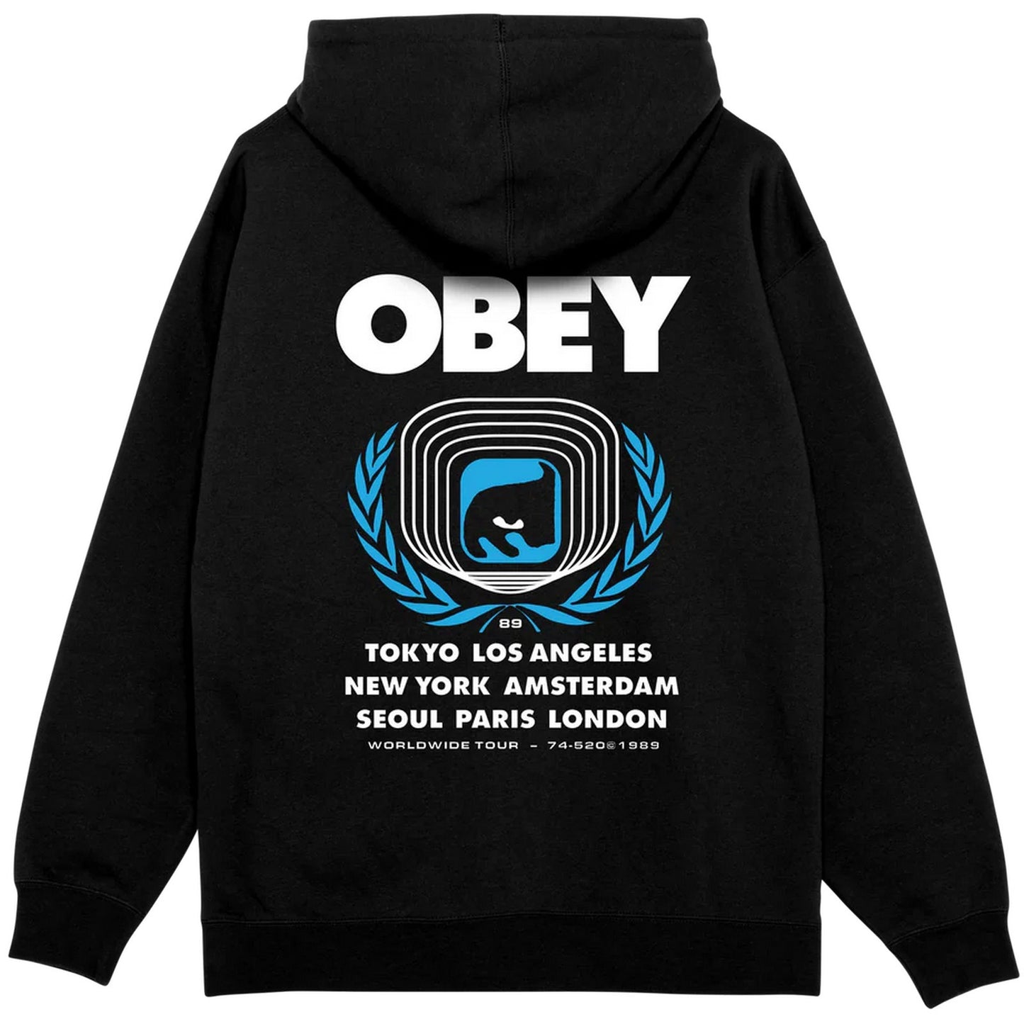 Maglie a manica lunga Uomo Obey - Obey Icon Eye Wreath Fleece - Nero