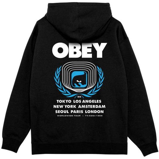 Maglie a manica lunga Uomo Obey - Obey Icon Eye Wreath Fleece - Nero