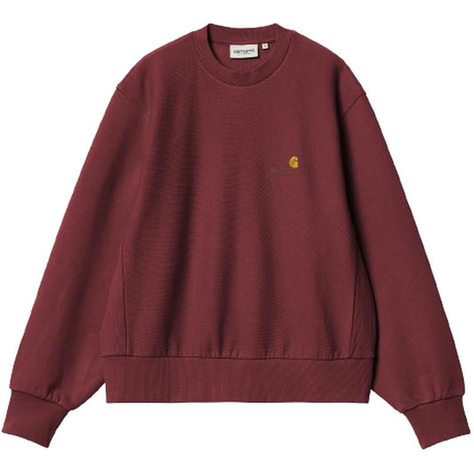 Felpe senza cappuccio Donna Carhartt Wip - W' American Script Sweat - Rosso