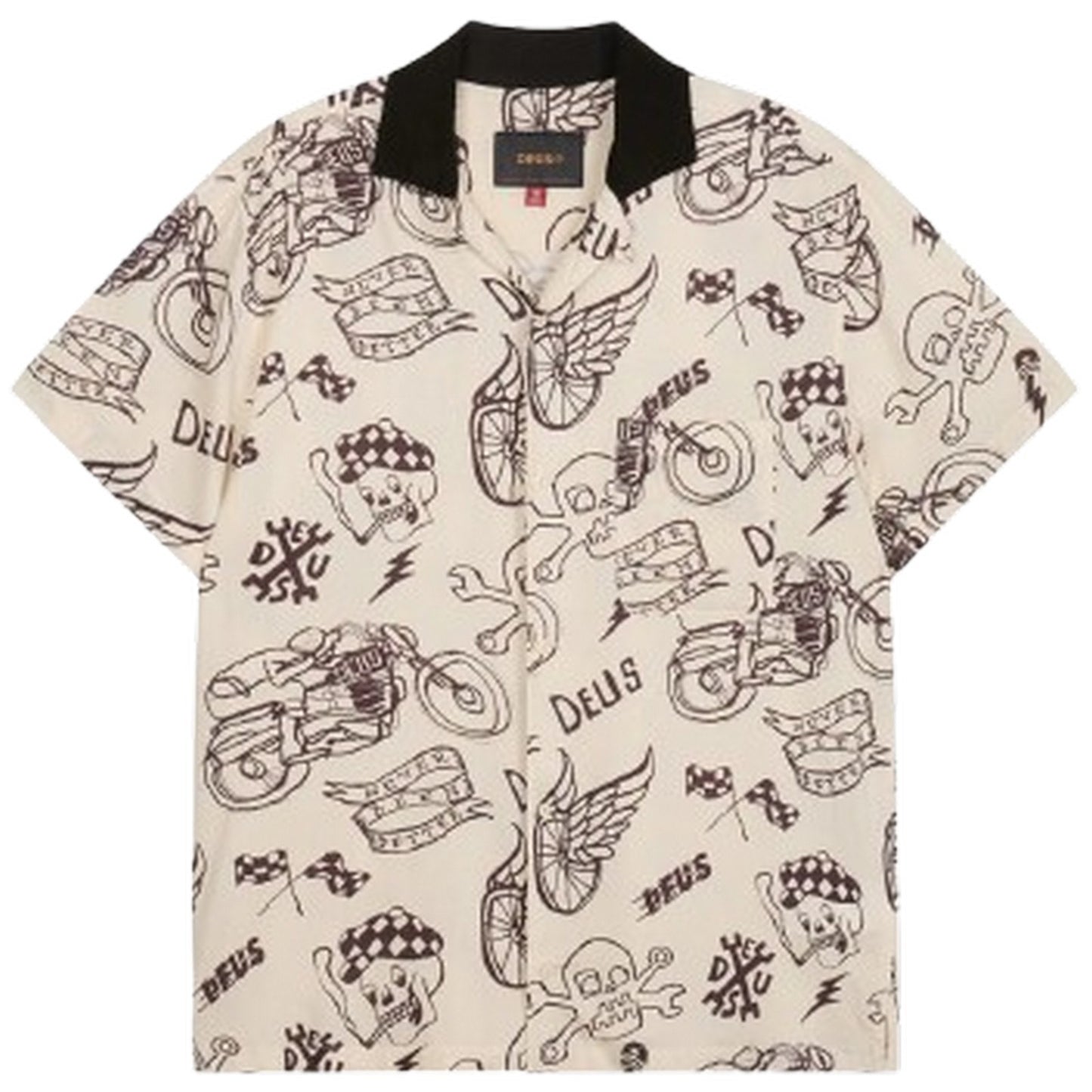 Camicie casual Uomo Deus Ex Machina - Doodle Ss Shirt - Avorio