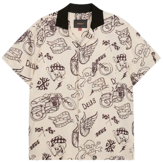 Camicie casual Uomo Deus Ex Machina - Doodle Ss Shirt - Avorio