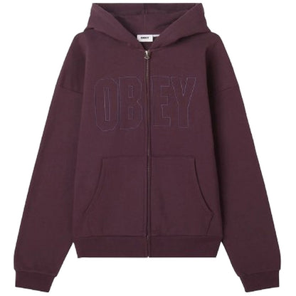 Felpe con cappuccio Uomo Obey - Digable Extra Heavy Zip Hood Fleece - Viola