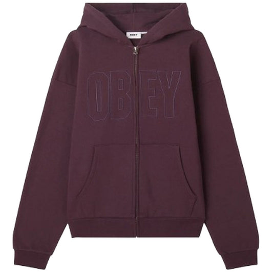 Felpe con cappuccio Uomo Obey - Digable Extra Heavy Zip Hood Fleece - Viola