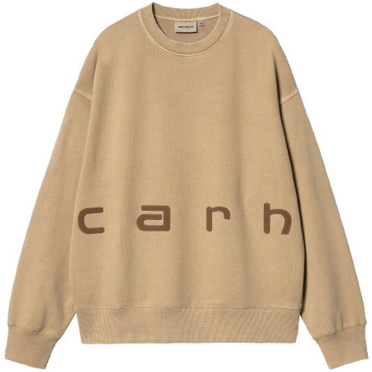 Felpe senza cappuccio Uomo Carhartt Wip - Felt Script Sweat - Beige