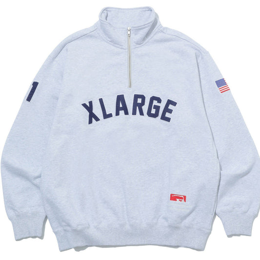 Felpe senza cappuccio Unisex XLarge - Arch Logo Half Zip Sweatshirt - Grigio