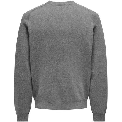 Felpe senza cappuccio Uomo Only & Sons - Onspin Reg 12 Solid Crew Knit - Grigio