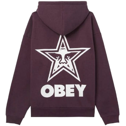 Felpe con cappuccio Uomo Obey - Bold Star Extra Heavy Hood Fleece - Viola