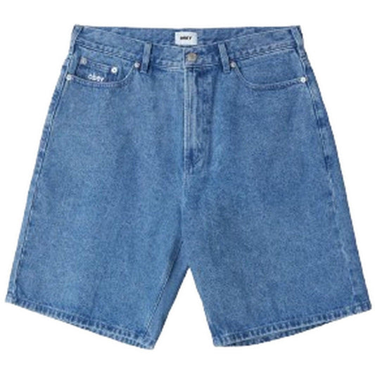 Bermuda Uomo Obey - Bigwig Baggy Denim Short - Celeste